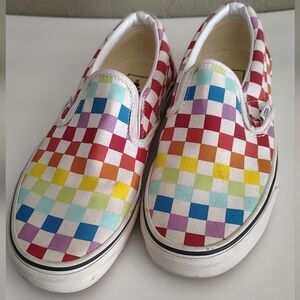 Vans Multicolor Rainbow Checkered Slip-On Shoes